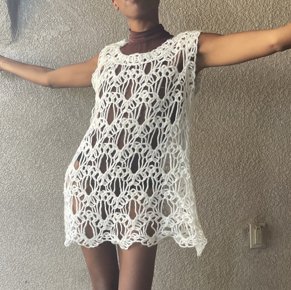 Open Knit Mini Dress - Picture 2 of 4